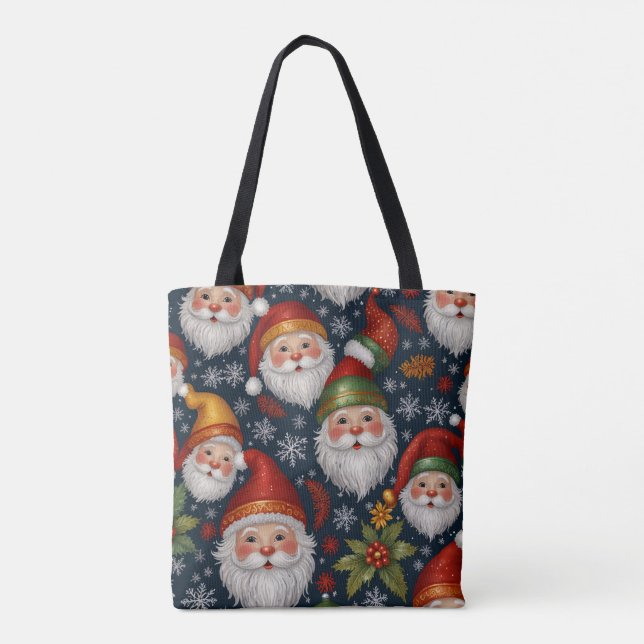 Bolsa Tote Coleção de Natal Vintage Santa Claus (Verso)