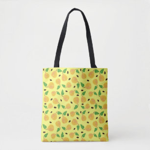 Bolsa Tote Coleção de Peras Douradas Amarelo Brilhante