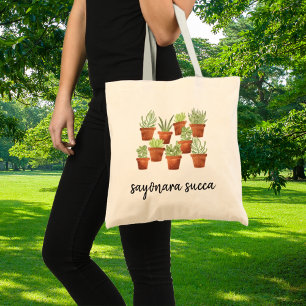 Bolsa Tote Coleção de Suculentas em Aquarela Sayonara Succa