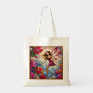 Bolsa Tote Coleção Fada de Natal - Cabelo Castanho Avermelhad