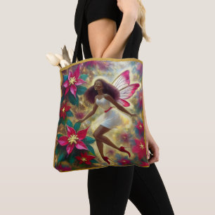Bolsa Tote Coleção Fada de Natal - Cabelo Castanho Claro Natu