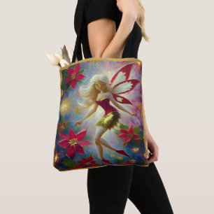 Bolsa Tote Coleção Fada de Natal - Cabelo Loiro Platina