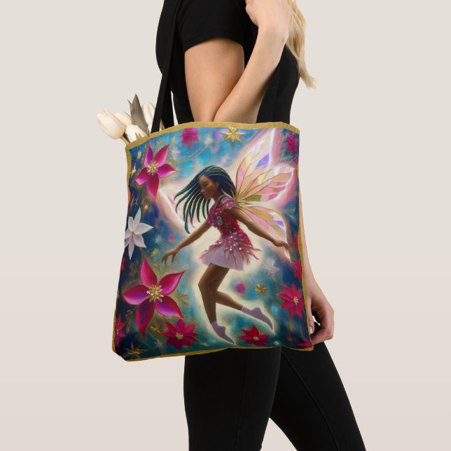 Bolsa Tote Coleção Fada de Natal - Cabelo Tranças Cornrows (Close Up)