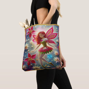 Bolsa Tote Coleção Fada de Natal - Cabelo Vermelho