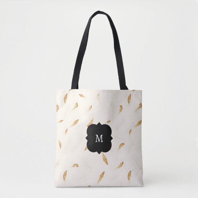 Bolsa Tote Coleção Luxuosa Moderna Boho Feathers (Frente)