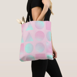 Bolsa Tote Coleção Moderna Abstrata Rosa Beijo Menta