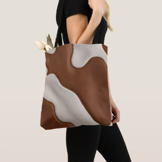 Bolsa Tote Coleção Moderna de Luxo em Couro de Vaca Falso Ele