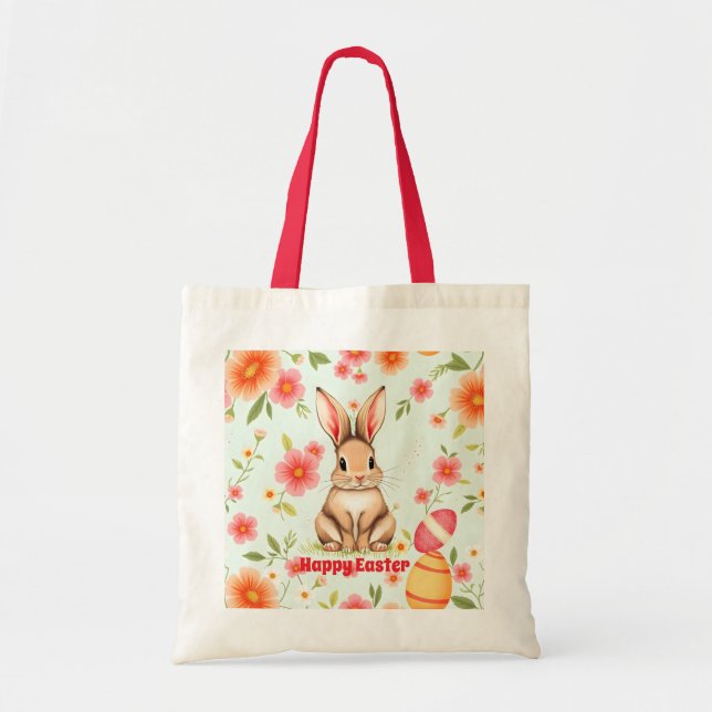 Bolsa Tote Coleção Moderna de Páscoas do Coelho Feriado (Frente)