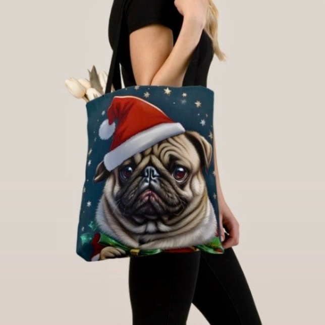 Bolsa Tote Coleção Puggy Claus (Tote Bag — 100% polyester, black laminated lining 100% cotton web hand. Made in the USA.)