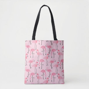 Bolsa Tote Coletor de flamingo rosa, padrão de verão tropic