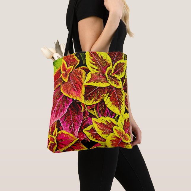 Bolsa Tote Coleus Leaf Burst Design (Close Up)