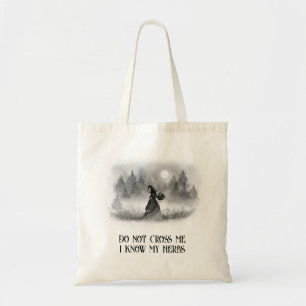 Bolsa Tote Colheita de bruxas em preto-e-branco-lua completo