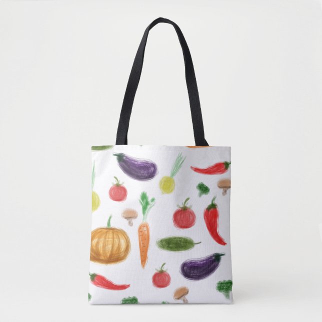 Bolsa Tote Colheita de legumes pimentos de tomate cenoura cog (Frente)
