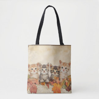 Bolsa Tote Colheita de Outono de Gatos