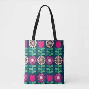 Bolsa Tote colheita/ilustração de fundo de flores