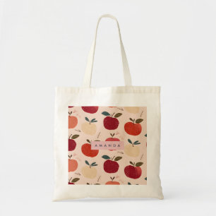 Bolsa Tote Colheita Personalizada de Maçã Vermelha Caprichosa