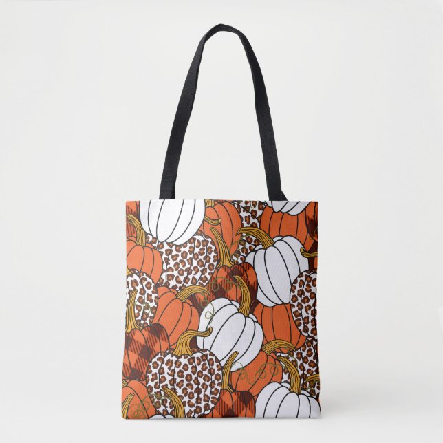 Bolsa Tote Colheita Pumpkin Patchwork Vintage Patterno (Frente)