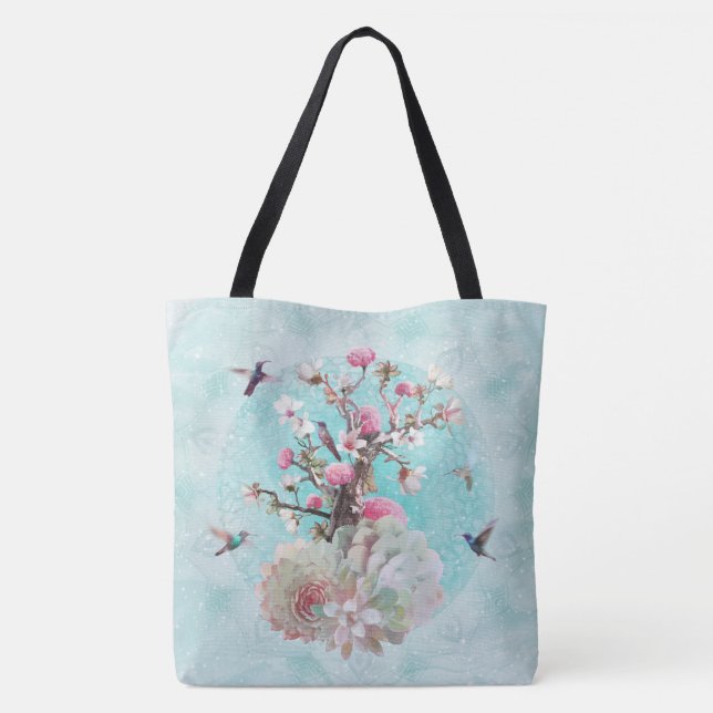 BOLSA TOTE COLIBRI FLORAL (Verso)