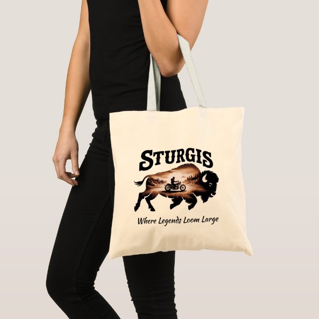 Bolsa Tote Colinas Negras Sturgis SD Legendas de Bison (Frente (produto))