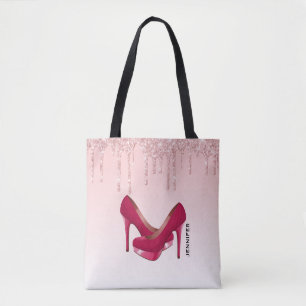 Bolsa Tote Colírio Rosa Moderno, Drives e saltos altos