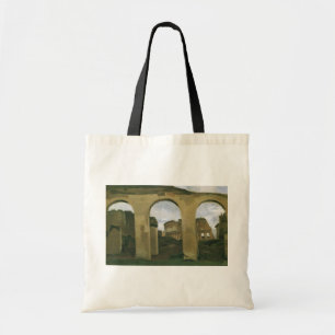 Bolsa Tote Coliseu visto através das arcadas em Roma, Itália