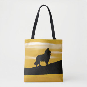 Bolsa Tote Collie/Cão de Pastor Sunrise
