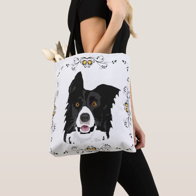 Bolsa Tote Collie de Borda (Close Up)