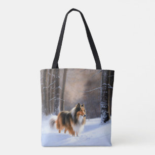 Bolsa Tote Collie, deixa nevar o Natal
