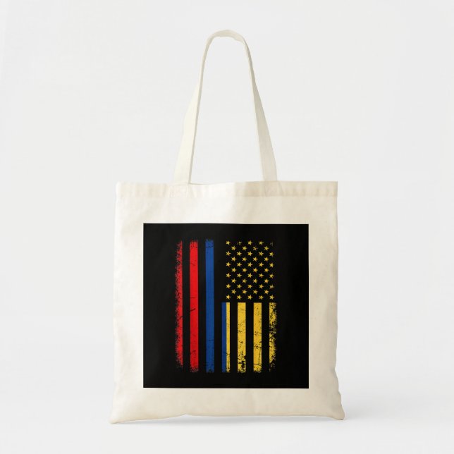 Bolsa Tote Colombiana - Bandeira Americana Colombiana Roots C (Frente)