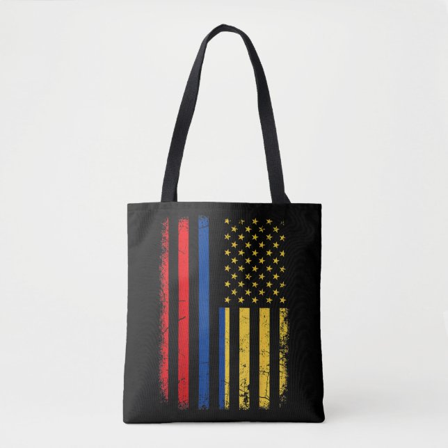 Bolsa Tote Colombiana - Bandeira Americana Colombiana Roots C (Frente)