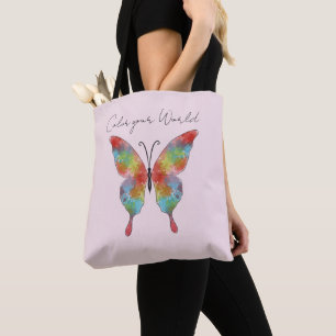 Bolsa Tote Color Splash Borboleta