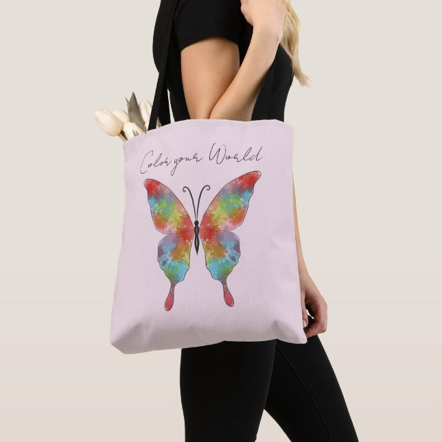 Bolsa Tote Color Splash Borboleta (Close Up)