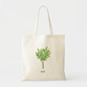 Bolsa Tote Coloração aquosa de ervas aromáticas botânicas