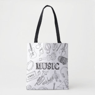 Bolsa Tote Coloração de Arte Musical do Professor de Música E