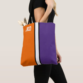 Bolsa Tote Colores Colares Laranja e Monograma Roxo