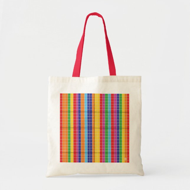 Bolsa Tote Colorful Geometric Pattern Tote Bag | Modern Abstr (Frente)