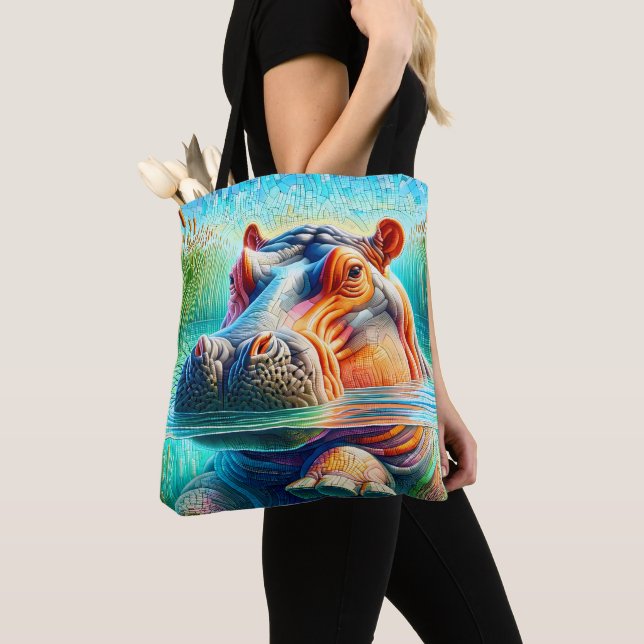 Bolsa Tote Colorful Hippo  (Close Up)