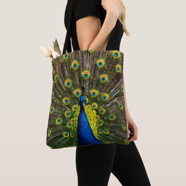 Bolsa Tote Colorful peacock (Close Up)