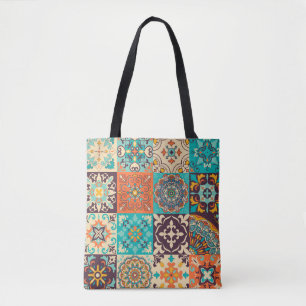 Bolsa Tote Colorful tiles Azulejos. Traditional Portuguese or