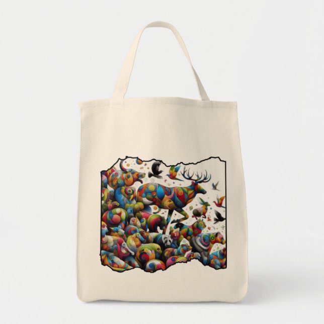 Bolsa Tote Colorful Wildlife — wild bursts (Frente)