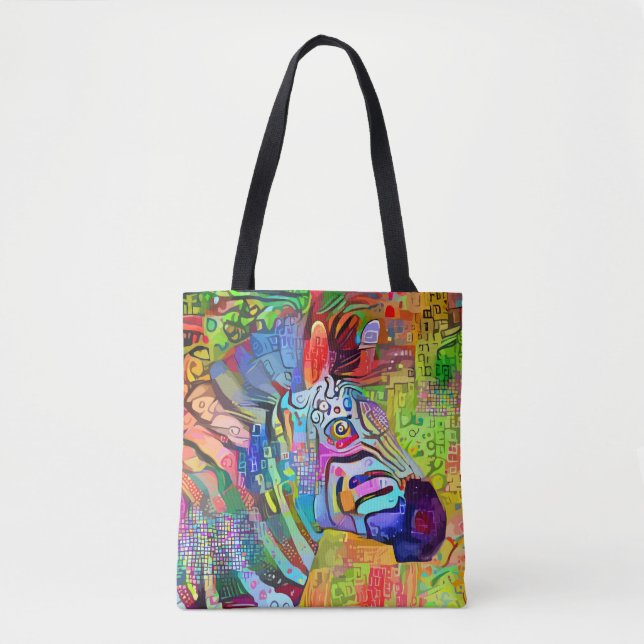 Bolsa Tote Colorida Artsy Zebra (Frente)