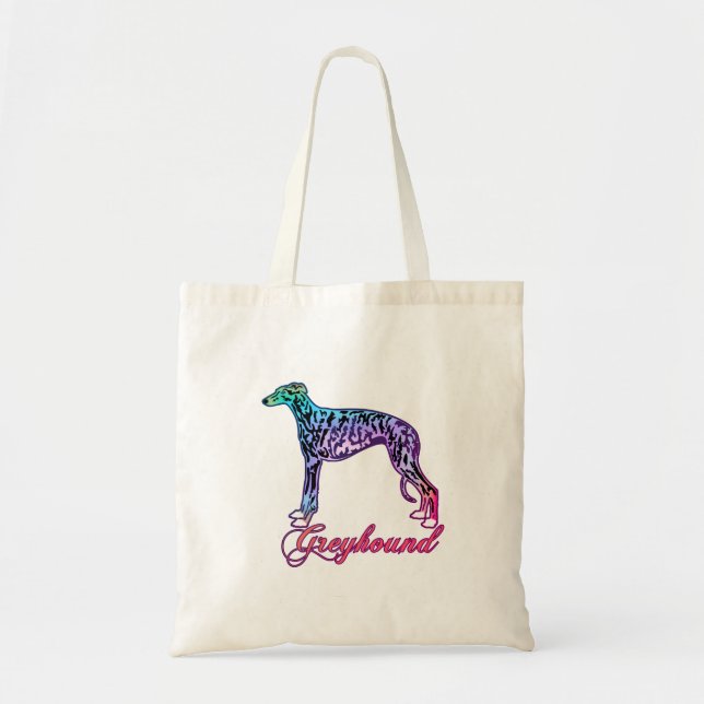 Bolsa Tote Colorida Brindle Greyhound (Frente)