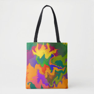Bolsa Tote Colorida Camuflagem Abstrato Funky Suave