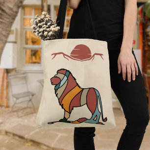 Bolsa Tote Colorida de Vida Selvagem Leão