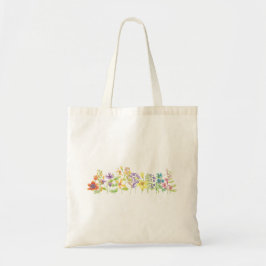Bolsa Tote Colorida Floral de Flores Silvestres 