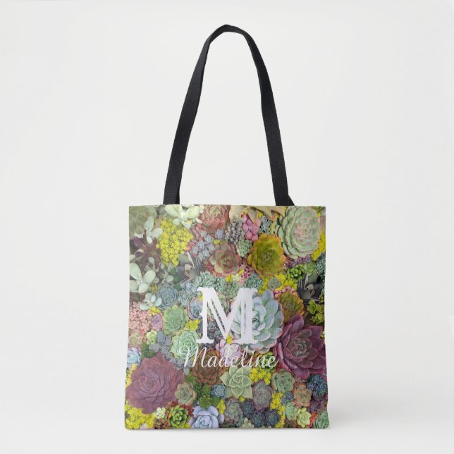 Bolsa Tote Colorida Greenerent Succulents (Frente)