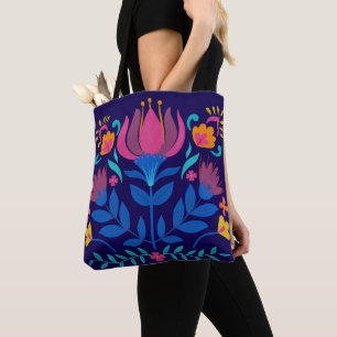 Bolsa Tote Colorida Mexicana Folk Art Floral