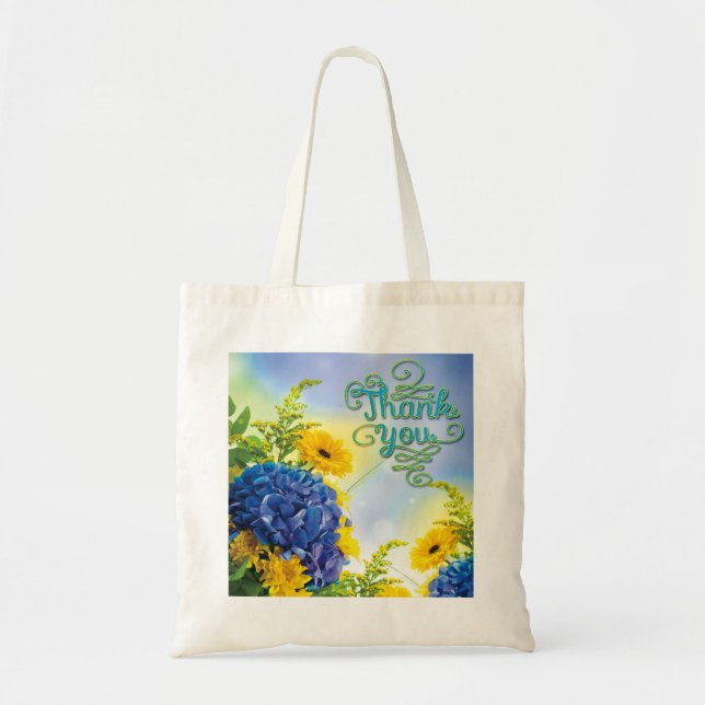 Bolsa Tote Colorida Obrigado Floral (Frente)