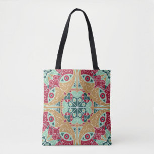 Bolsa Tote Colorida origem étnica com padrão. Árabe vi