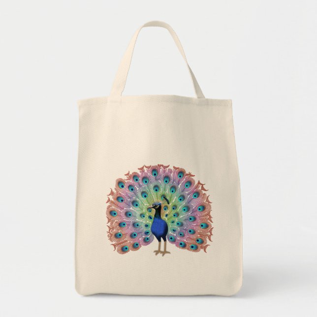Bolsa Tote Colorida Peacock (Frente)